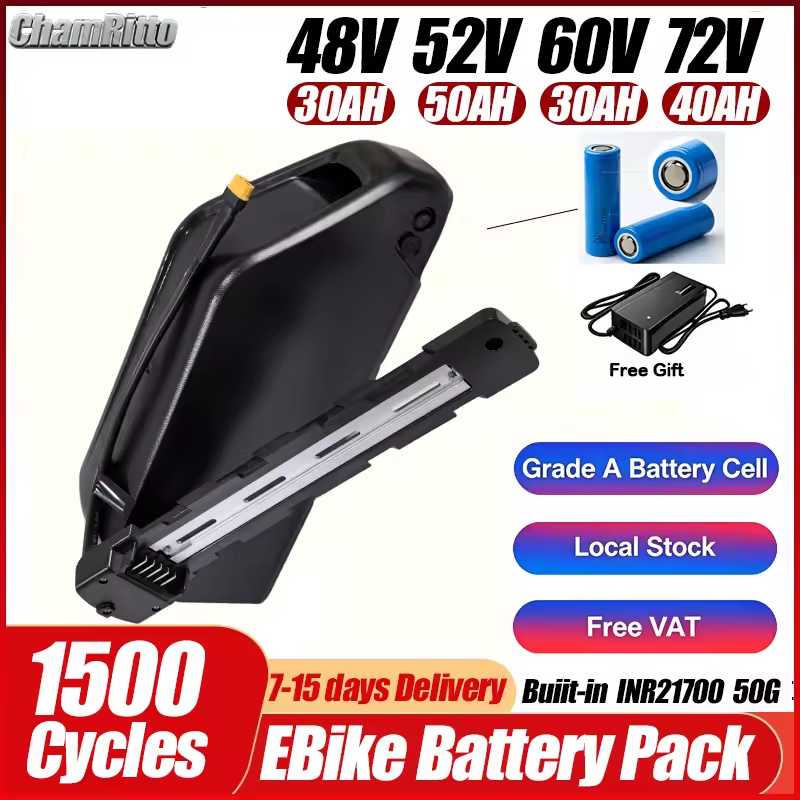 Ebike Battery 48V 20Ah Hailong - Аккумулятор Cham 52V 48V 72V 50Ah