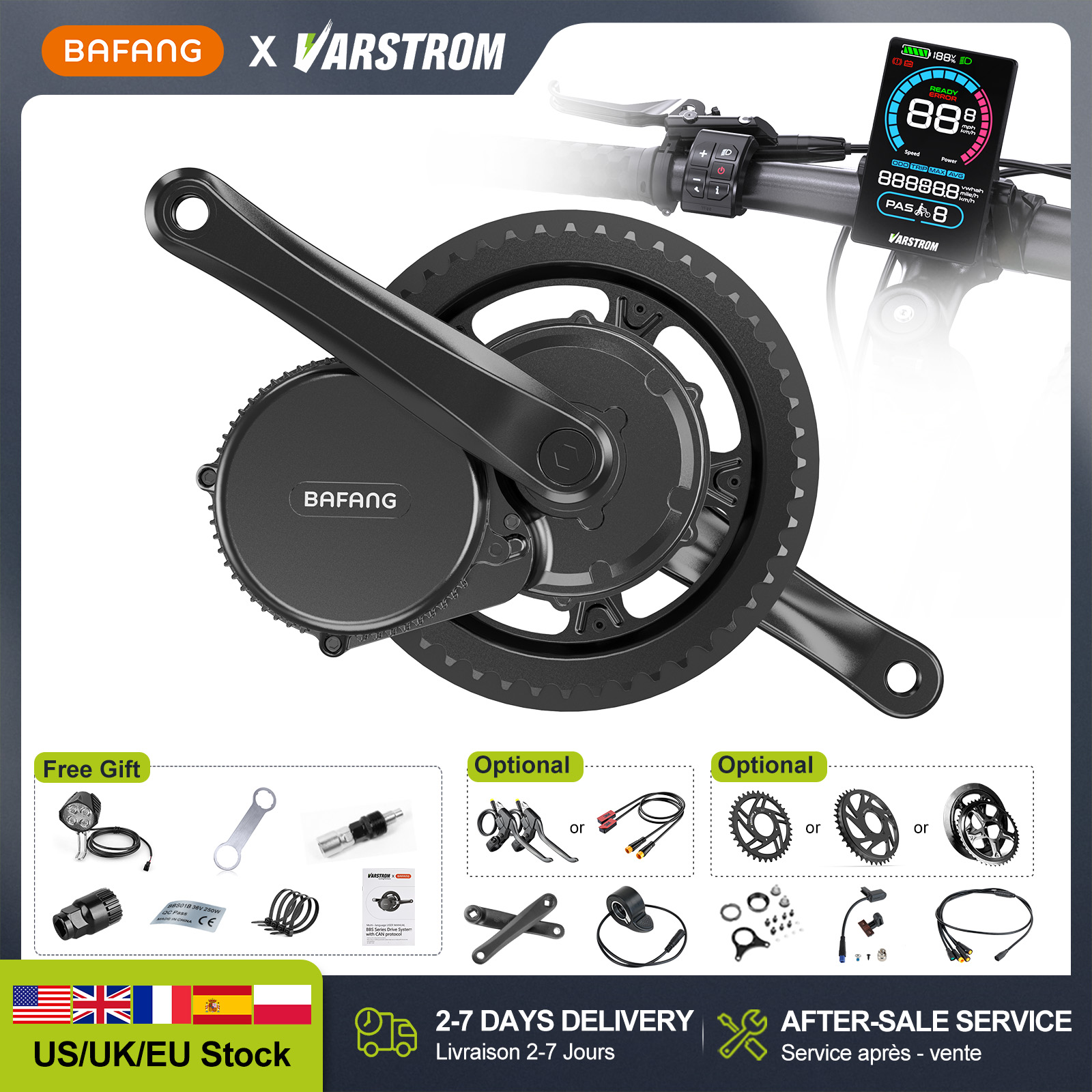 [Склад США] Электродвигатель B – обзор и цена Mid Drive Motor Kit 52V 1000W